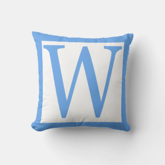 Coussin Lettre W Bébé Bordure bleue