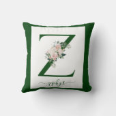 Coussin Lettre Z florale monogramme (Verso)
