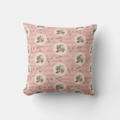 Coussin Lettres anciennes Roses Vintages sur dentelles (Recto)