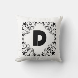 Coussin Lettres d'amour "D" Jeter l'oreiller