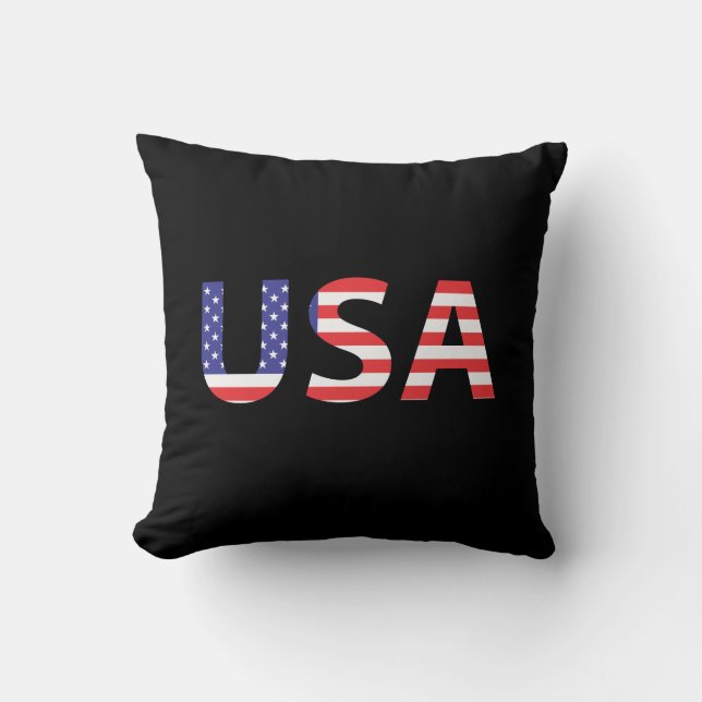 Coussin Lettres de drapeau des Etats-Unis (Recto)