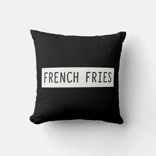 Coussin Lettres de vieille machine Fries (Recto)