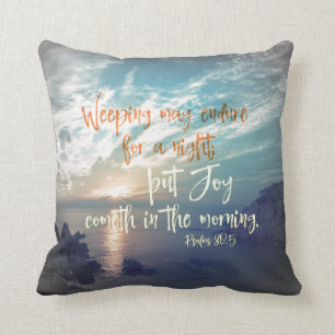 Coussin Lever de soleil avec joie arrive dans le Verse de