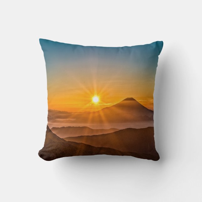 Coussin Lever de soleil entre les collines (Recto)