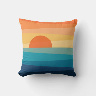 Coussin lever de soleil géométrique Abstrait