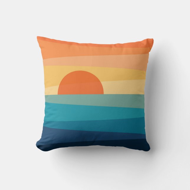 Coussin lever de soleil géométrique Abstrait (Recto)
