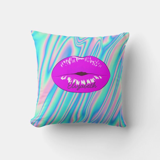 Coussin Lèvres Adorables Cool Branchées, Holographiques (Recto)
