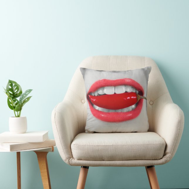 Coussin Lèvres au piment (Chaise)