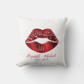 Coussin Lèvres de Papier Aluminium Rouge Écriture Noms Per (Recto)