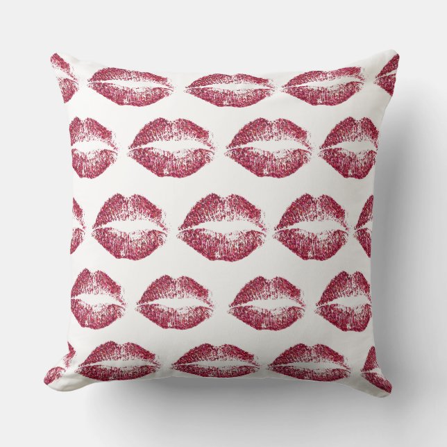 Coussin Lèvres Parties scintillant rouges #4 (Recto)