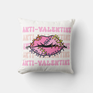 Coussin Lèvres roses anti-Valentine