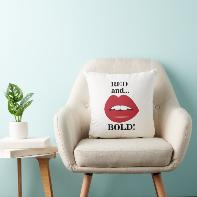 Coussin Lèvres rouges et gras (Chaise)