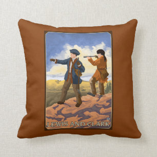 Coussin Lewis et Clark explorant l'ouest