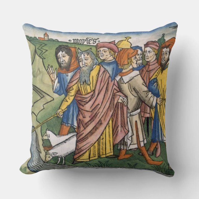 Coussin L'exode 17 1-7 Moïse fait l'écoulement d'eau à (Recto)