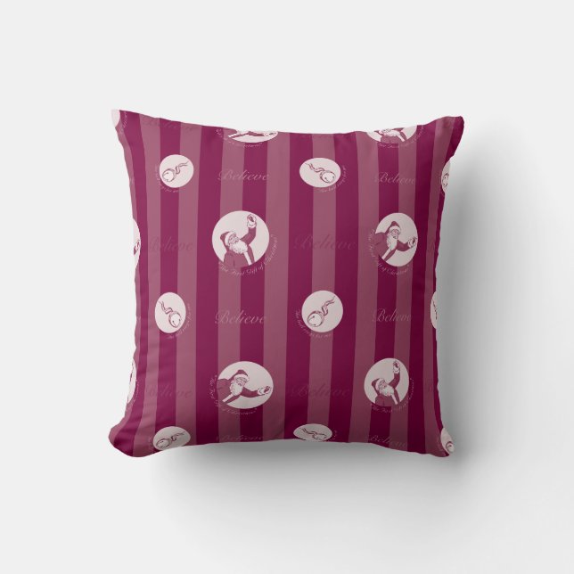 Coussin L'Express polaire | Motif du Père Noël rayé (Recto)