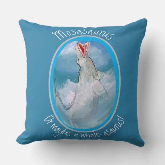 Coussin Lézard géant préhistorique, - Masasaurus Thro (Recto)