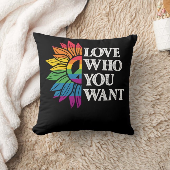 Coussin LGBT Pride l'amour qui vous voulez gay lesbienne (Couverture)
