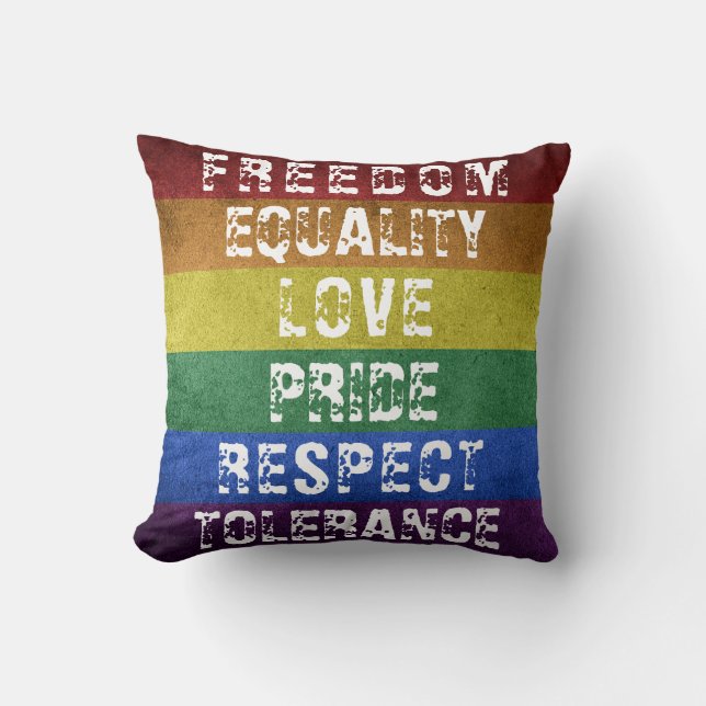 Coussin LGBT Pride Moderne Arc-en-ciel (Recto)