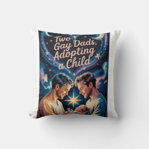 Coussin LGBTQ deux hommes devenant parents