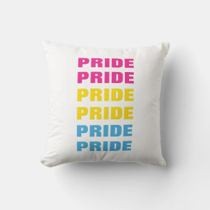 Coussin LGBTQ Pansexual Pride texte répété personnalisable