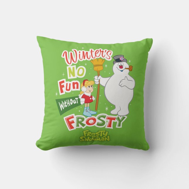 Coussin L'hiver ne s'amuse pas sans Frosty le Snowman™ (Recto)
