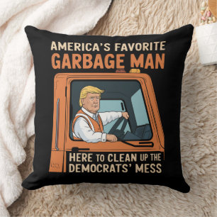 Coussin L'homme à ordures préféré d'Amérique Trump 45 47 É
