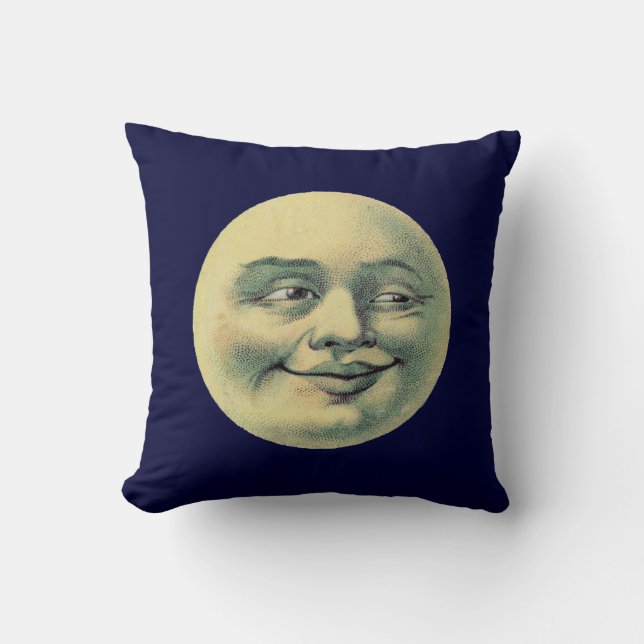 Coussin L'homme Vintage dans la lune (Recto)