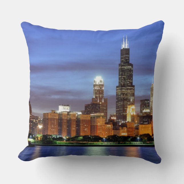 Coussin L'horizon de Chicago du planétarium d'Adler (Recto)