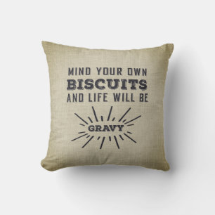 Coussin L'humour du Sud, faites attention à vos biscuits