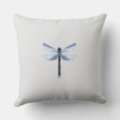 Coussin Libellule céleste – Art de l'insecte bleu surréali (Verso)