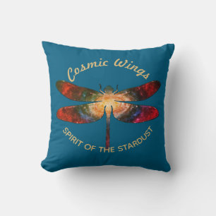 Coussin Libellule Cosmique • Ailes de Galaxie et Traînées