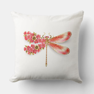 Coussin libellule de fleurs avec sakura de bijoux