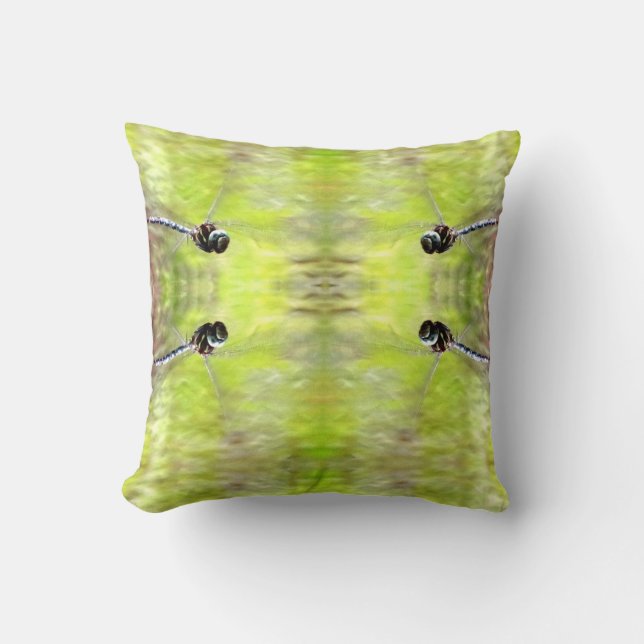Coussin Libellule, eau verte moyenne (Recto)