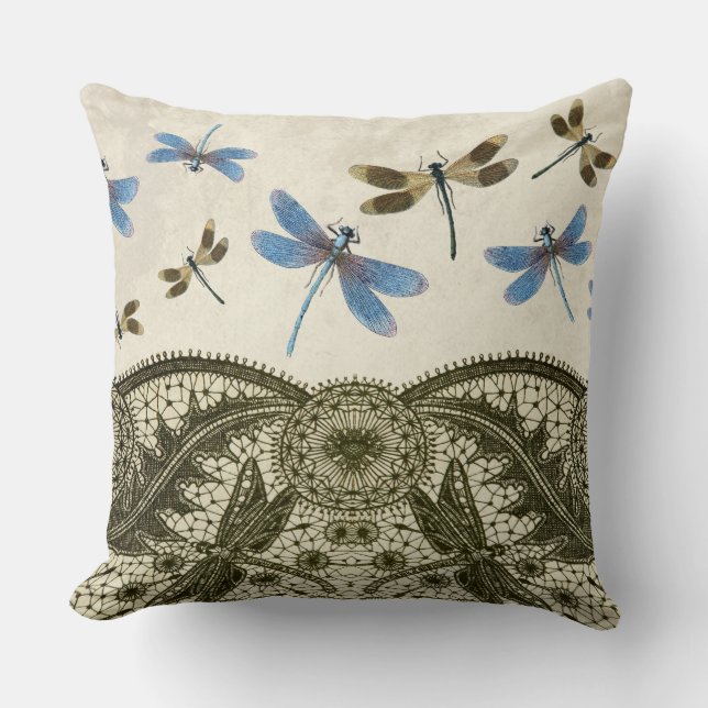 Coussin Libellule en dentelle (Recto)