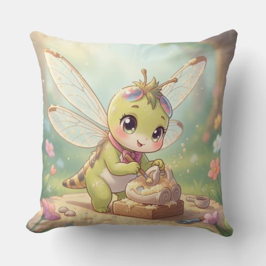 Coussin Libellule – Nectar stellaire de la nuit silencieus (Recto)