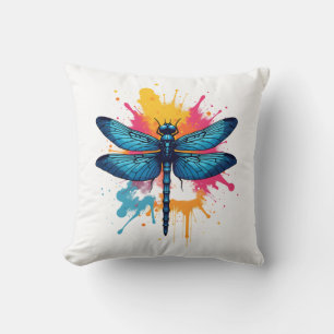 Coussin Libellule peinte Art Coloré Pop Art