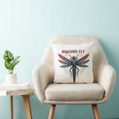 Coussin Libellule Steampunk Usinée Cool - Dragons Volent - (Chaise)