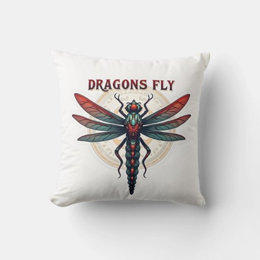 Coussin Libellule Steampunk Usinée Cool - Dragons Volent - (Recto)