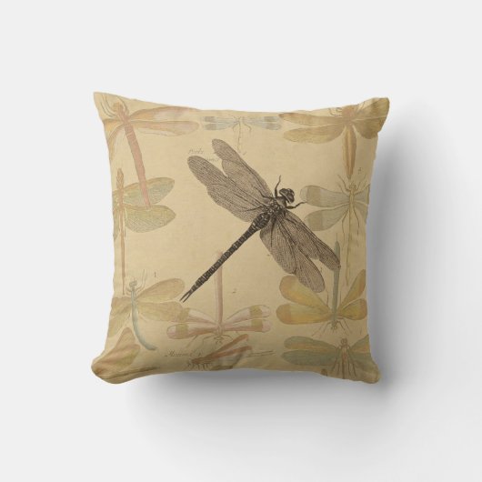 Coussin Libellule Vintage Antique Classique Nature (Recto)
