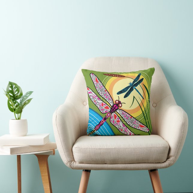 Coussin Libellules au-dessus de l'eau (Chaise)