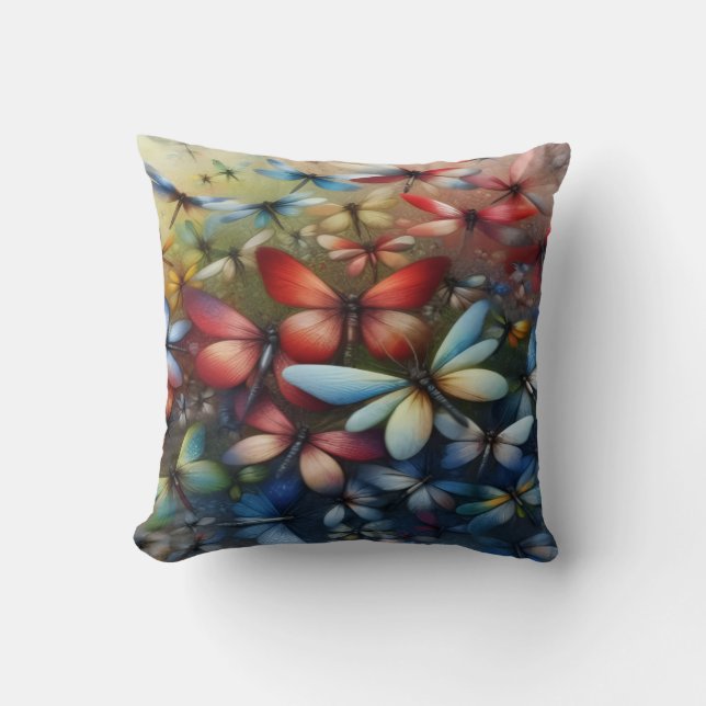 Coussin Libellules Élégantes (Recto)