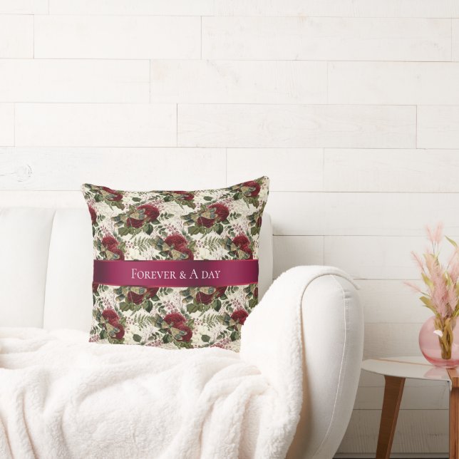 Coussin Libellules et Roses à la Crème  (Canapé)