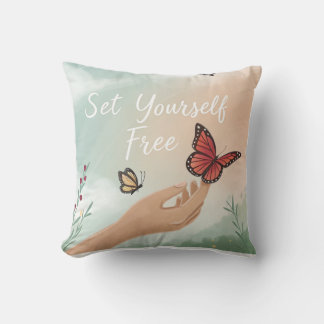 Coussin « Libérez-vous – Libération de papillons »