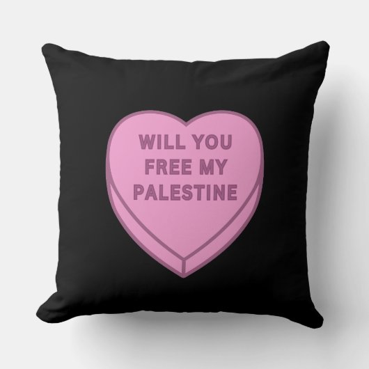 Coussin Libérez-vous ma Palestine ? Cute Candy Coeur doux (Recto)