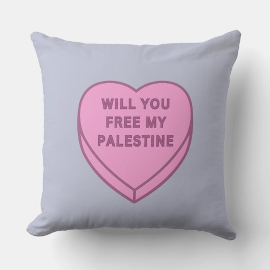 Coussin Libérez-vous ma Palestine ? Cute Candy Coeur doux (Recto)