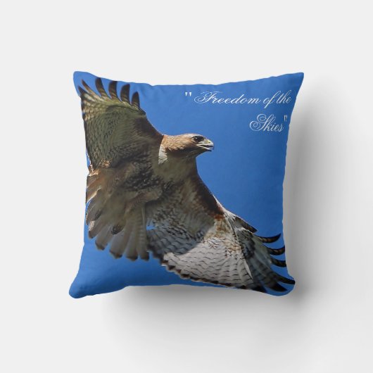 Coussin Liberté du ciel Buse à queue rouge (Verso)