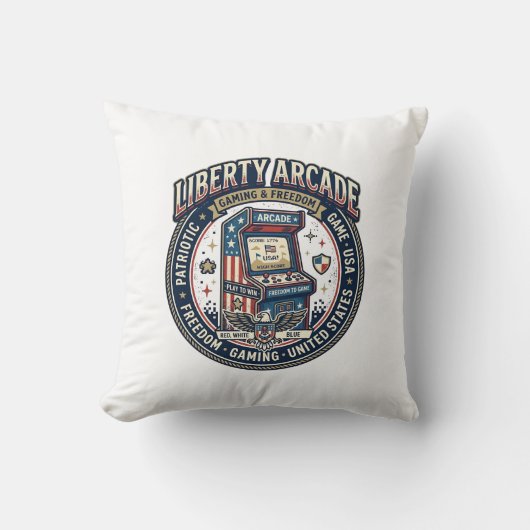 Coussin Liberty Arcade Patriotique Arcade Gamer US (Recto)