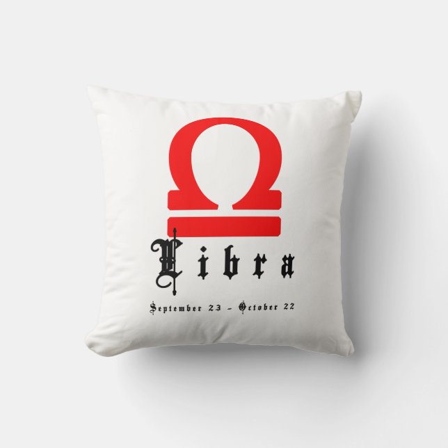 Coussin Libra, Horoscope, zodiaque, astrologie (Recto)