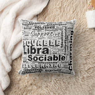 Coussin Libra Zodiac Word Cloud Inspiration