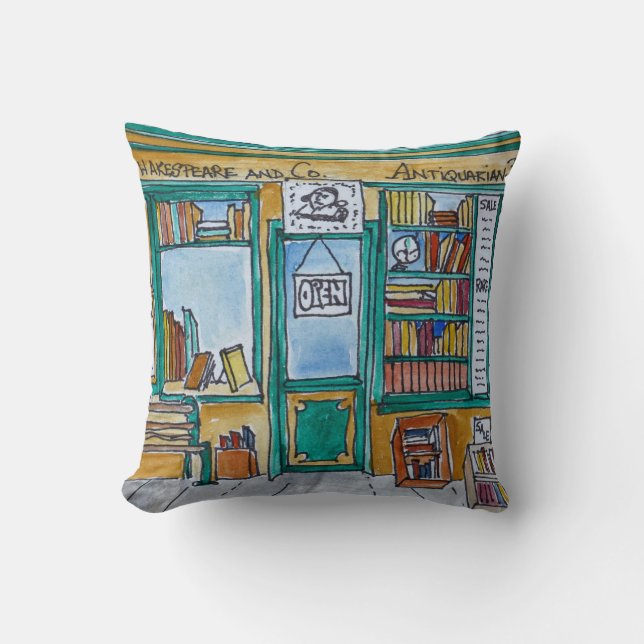 Coussin Librairie Shakespeare & Co. | Seine, Paris (Recto)